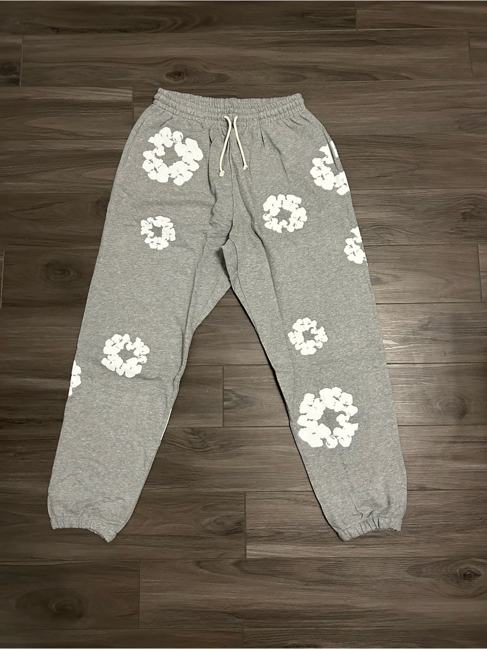 Denim Tears Grey Cotton Wreath Sweatpants Brand New